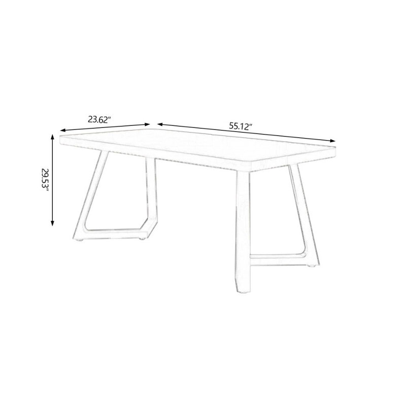 Tan Rectangular Solid Wood desks, 29.53" H x 55.12" W x 23.62" D