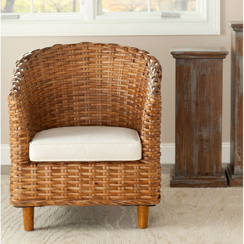 Nikkie 30"W Barrel Chair, Yellow 