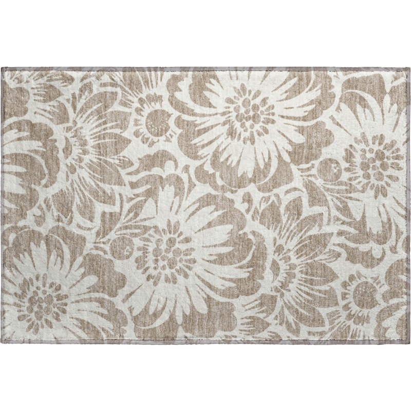 Premium Machine Washable Cerrito AMF551 Taupe Rug, Rectangle 1'8" x 2'6"