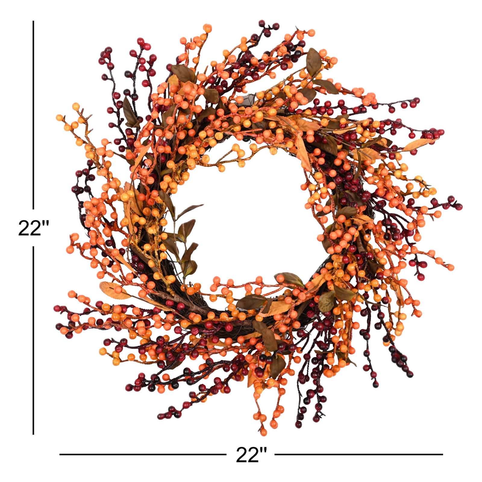 22" Farmhouse Faux Foam Fall Autumn Thanksgiving Day  For Front Door