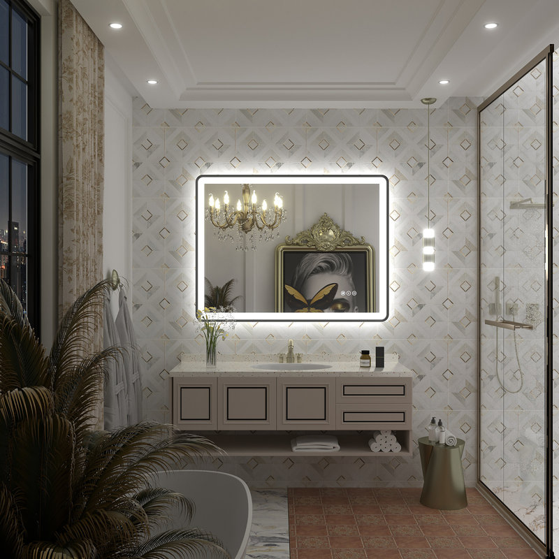 Miroir de salle de bain / meuble-lavabo Aevar, 40 po x 30 po