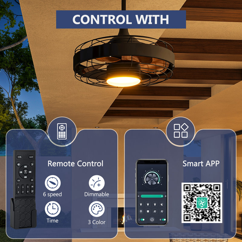 20'' Ceiling Fan With Light Kit Included