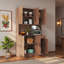 70 po Armoire de rangement à 6 portes de 70,87 po de hauteur, armoire de rangement en panneau de fibres à densité moyenne avec tiroir et tablette ouverte, placard de chambre à coucher en noyer pour maison moderne-306438363
