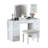 Contemporary Style 1Pc Vanity Set  Mirror LED Lights Storage Drawers Wooden Glides Stool Included Bedroom Furniture
