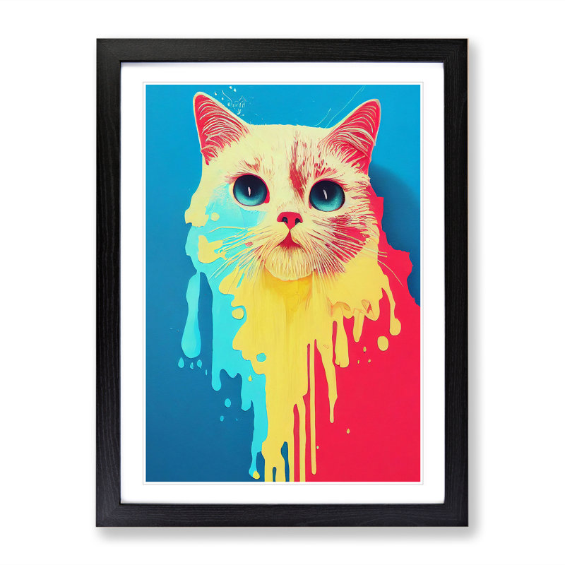 Cat In No.6 Framed Print, Black, 34cm H x 25cm W x 2cm D