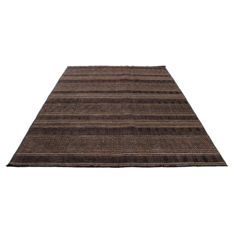 Tapis contemporain brun clair et brun 6 x 9
