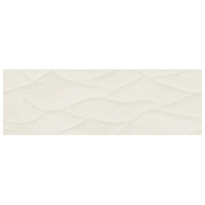 Wall Couture Biomim White Matte 3D 12x36 Ceramic Wall Tile
