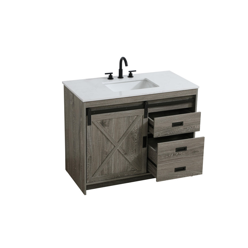 Boden 42 inch Single Bathroom Vanity, Rustic Gray