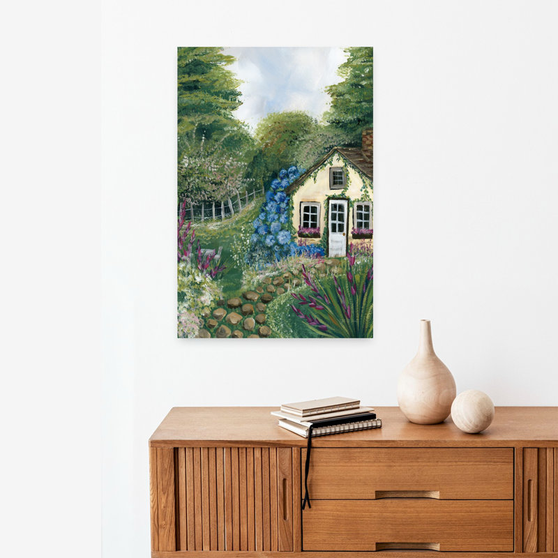 Contemporary Art Abstract Contemporary Hydrangea Flower Architecture Art by Yvette St. Amant - Wrapped Canvas Print