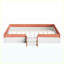 Structure de lit tapissier pour grand lit avec lumières à DEL et clôture de plancher et marches à 2 niveaux Blanc-1395587027