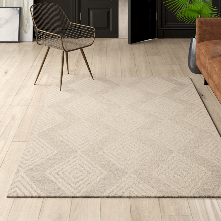 Debron Hand Tufted Wool Geometric Rug