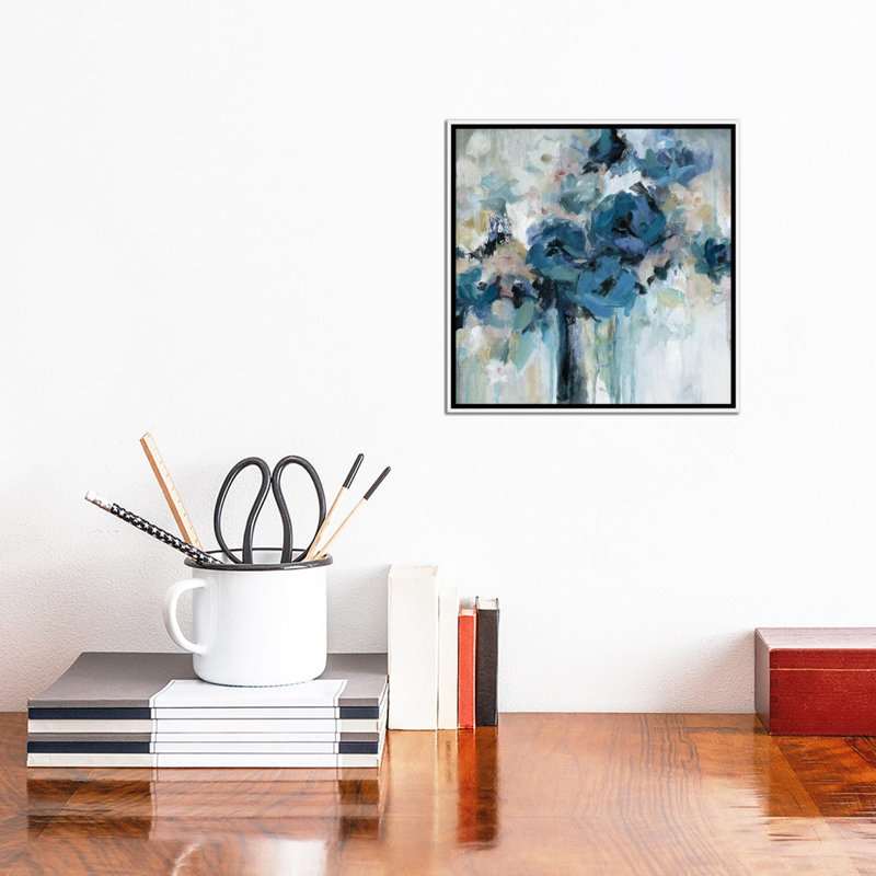 «Midnight Splash» par Carol Robinson, reproduction d'art sur toile tendue, Cadre blanc, H 12 po x l 12 po x P 1,5 po