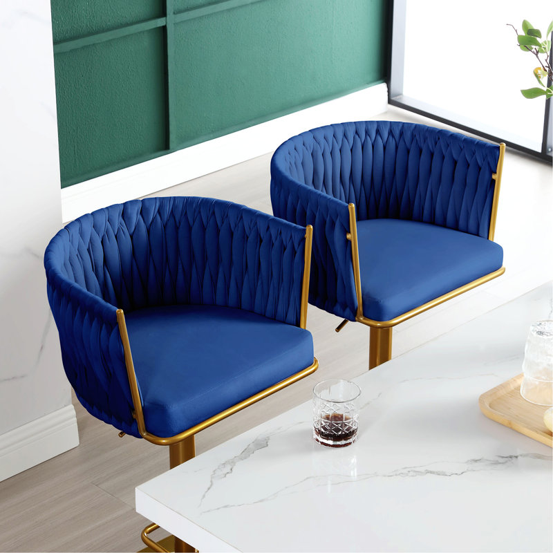 Tabouret de comptoir Ashbourne, Bleu marine