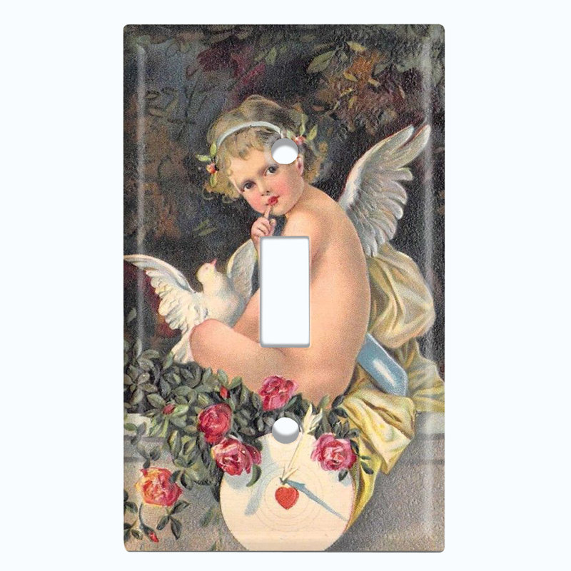 Plaque murale d'interrupteur à bascule Valentine Angel Cupid