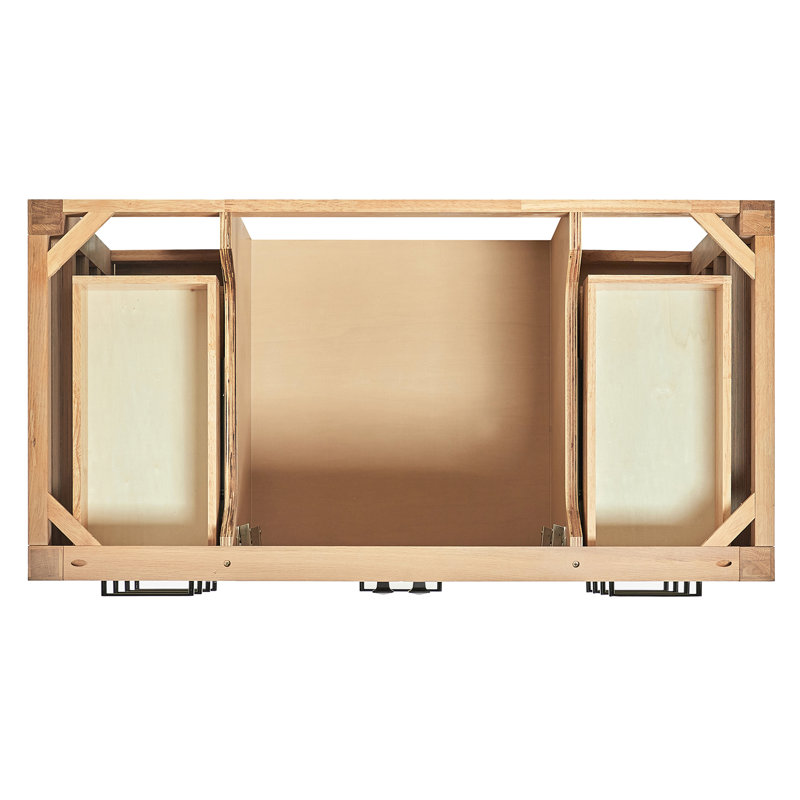 Cambridge 42'' W Single Bathroom Vanity Base, Matte Black, Oak