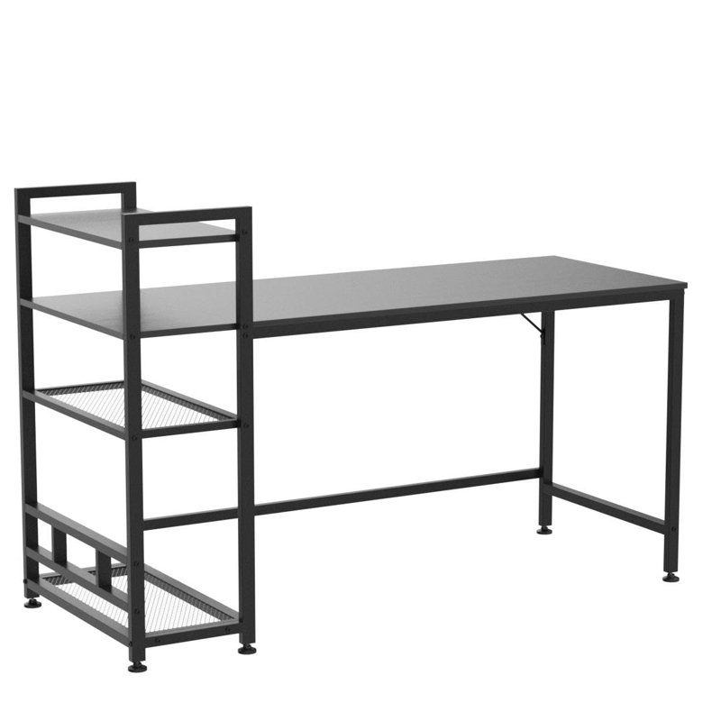 Glenam Metal Base Writing Desk, Grey/Brown/Blue