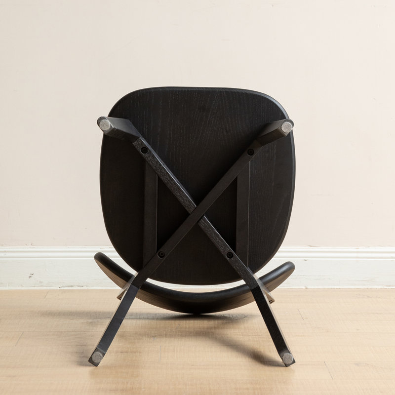 Babbette Solid Wood Side Chair Dining Chair, Black, 1