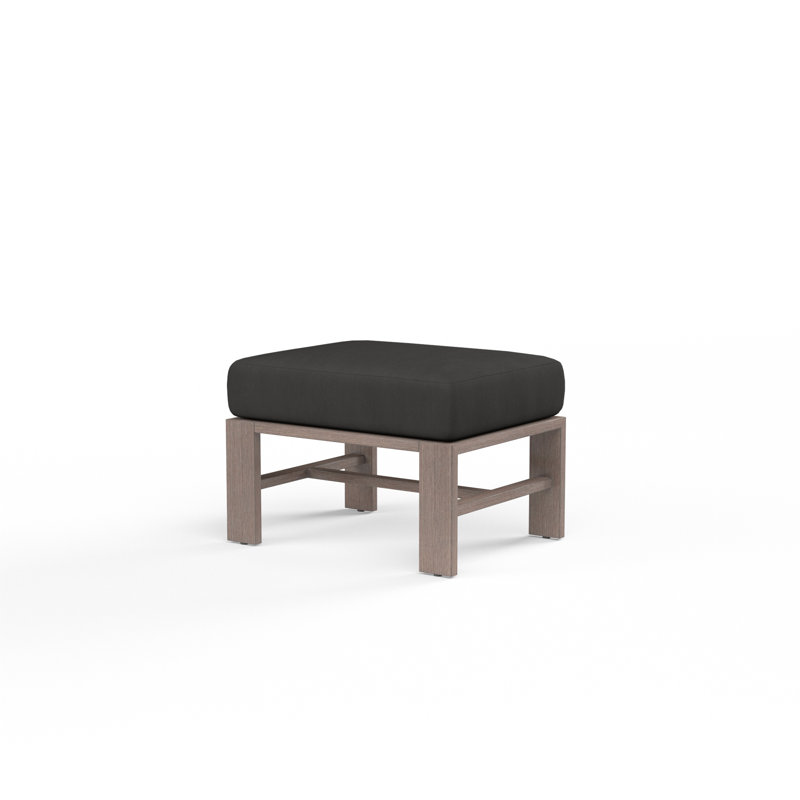 Laguna Upholstered Ottoman, Spectrum Carbon Sunbrella®