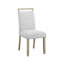 Salle à manger moderne 7 pièces comprenant une table rectangulaire en marbre blanc et une élégante chaise rembourrée et rembourrée