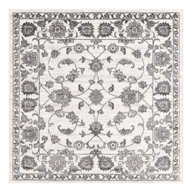 Musselman White/Gray Rug, Square 7'10", White Gray