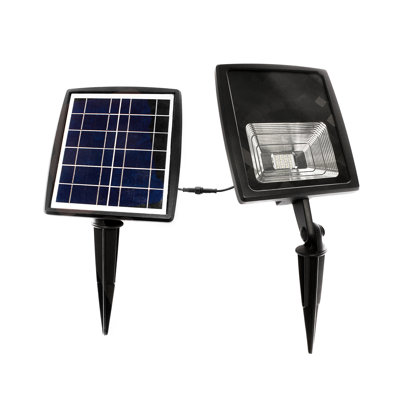 2W Solar Flood Light Black Low Voltage Solar Powered Dual Color Integrated LED Metal Flood Light