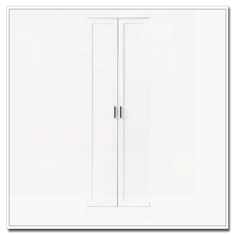 Armoire de rangement autoportante pour salle de bain avec 2 portes et tablette réglable, Blanc