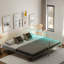 Metal Daybed With Led And Adjustable Trundle-603394874