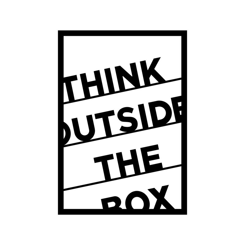 Think Outside The Box Wall Décor, 70cm H x 50cm W x 0.15cm D, Black