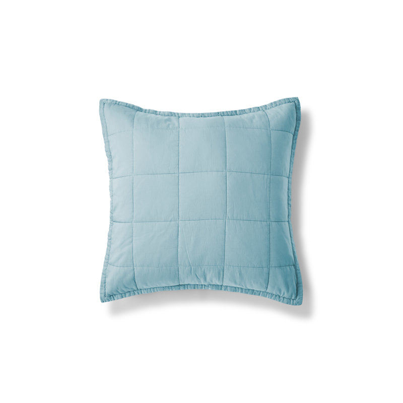 Laundered Cotton Cotton Pillow Sham, Chalk Blue