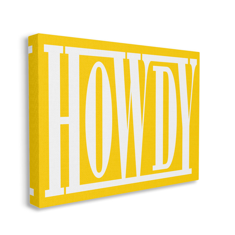 «Howdy Expression On Yellow» par Grace Popp sur toile, H 16 po x l 20 po