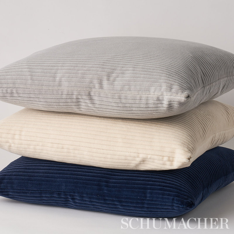 Wyatt Corduroy Throw Pillow, 22" x 22", Navy