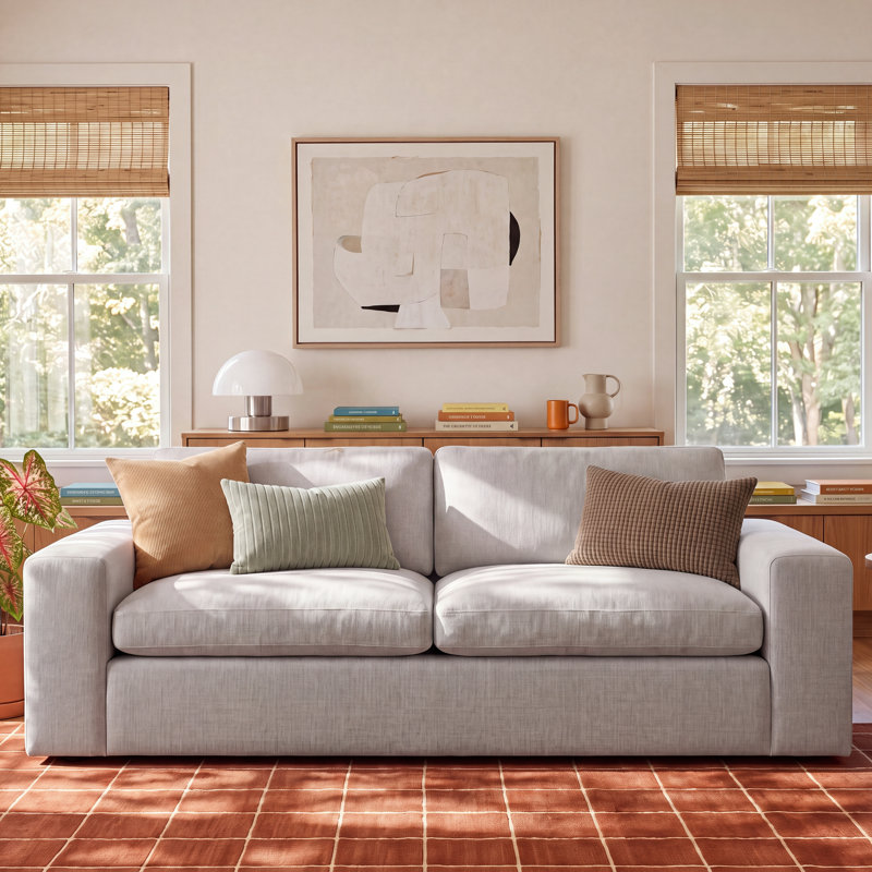 Asher Upholstered 82'' Sofa, Effie Linen Performance