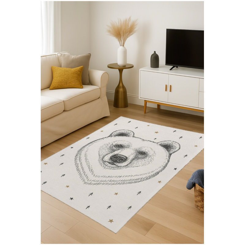 Tapis gris tissé Mosso, 2'6" x 4'11"