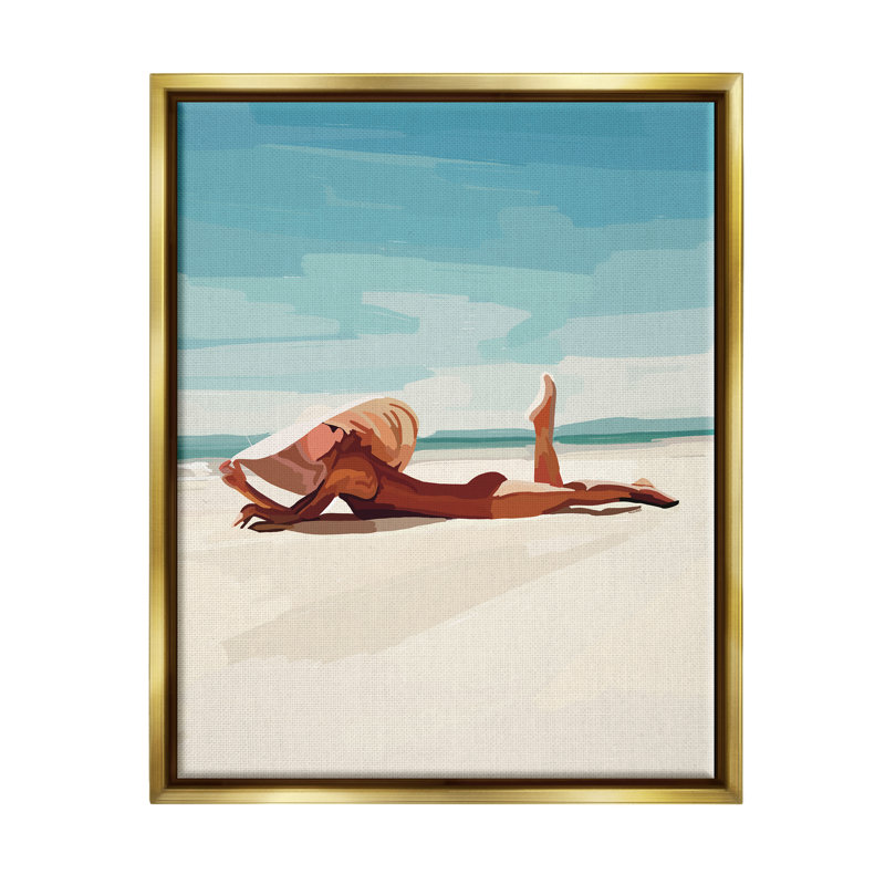 «Beach Babe Lounging Coastal Ocean Shoreline» par Amelia Noyes - impression, H 31 po x l 25 po x P 1,7 po