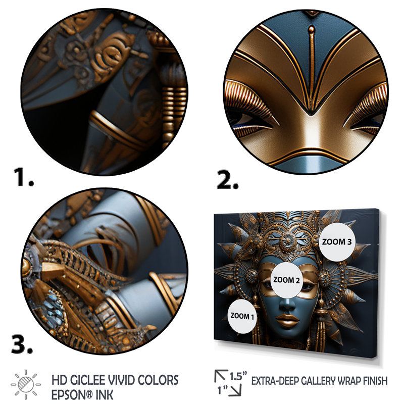 «Black Mende Beauty», reproduction d'art sur toile, masque africain, Cadre d'angle fermé noir, H 34 po x l 44 po x P 1,5 po