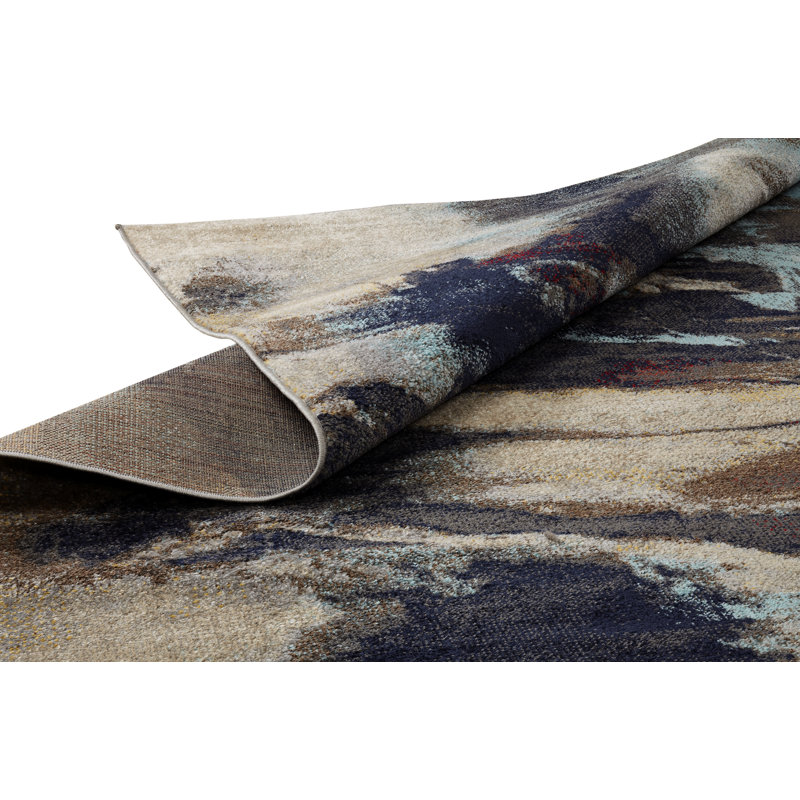 Stehouse Abstract Area Rug in Earth/Sky, Rectangle 4' x 6'