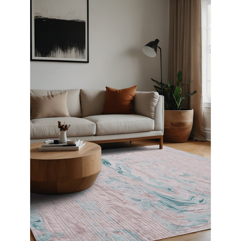 Machine Washable Beige Area Rug, Square 8'