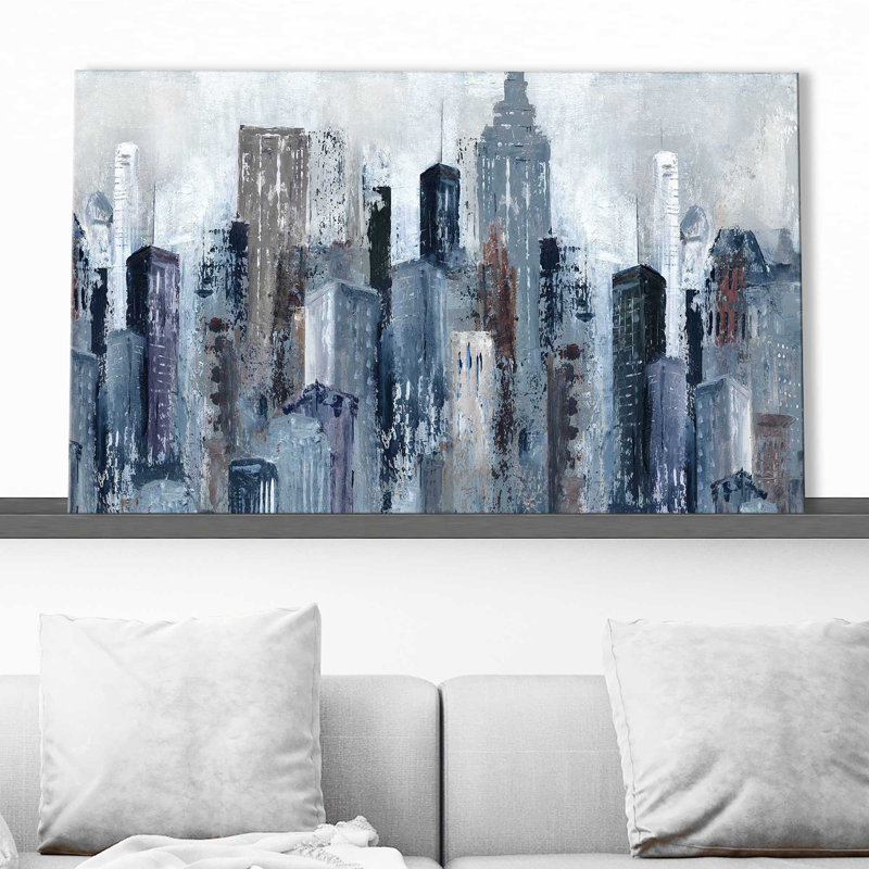 City Mood par - Peinture, Toile tendue, H 18 po x l 30 po x P 1 po
