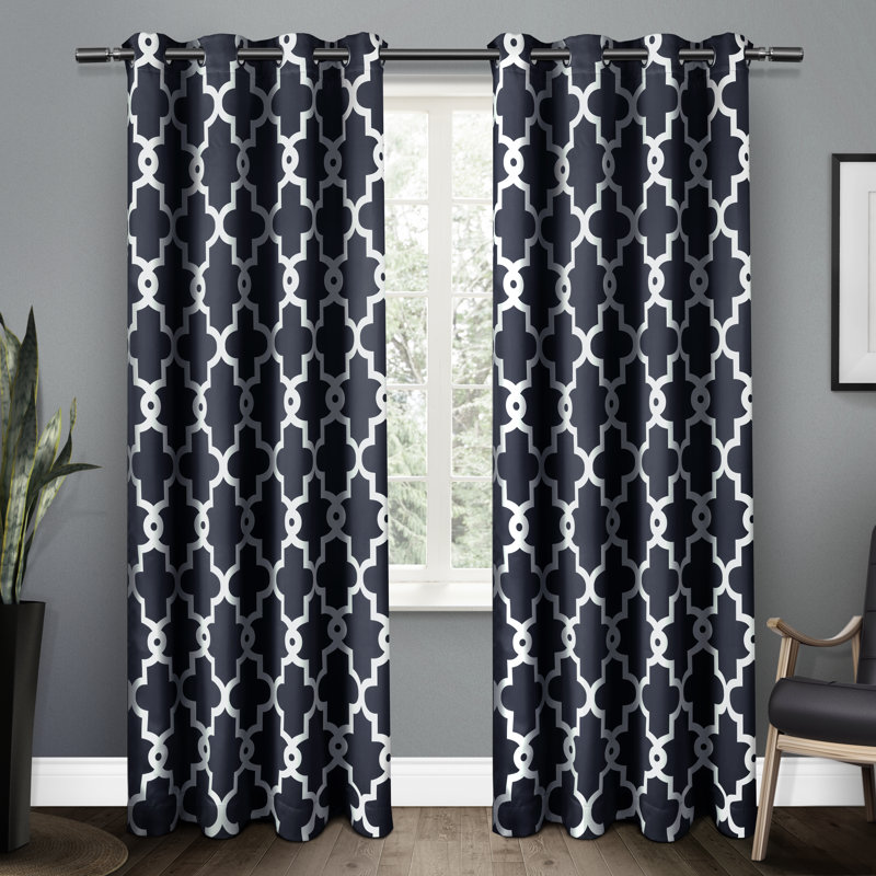 Neida Room Darkening Curtain Pair, Peacoat Blue, 52" W x 108" L