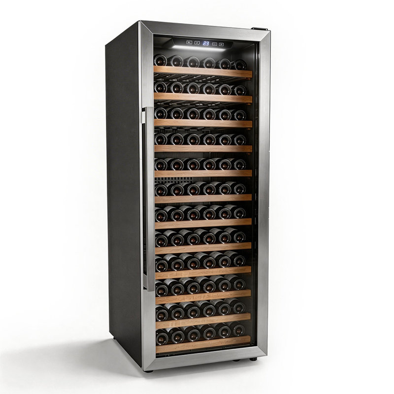 7 pieds cubes Refroidisseur à vin 80 bouteilles autoportant 80 bouteilles à une zone avec 12 tablettes en bois