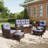 Lark Manor™ 7 Piece Wicker Patio Furniture Set with Fire Pit Table, Classis Outdoor Conversation 360 Degree Swivel Chairs Set with Coffee Table-914642761-914642766
