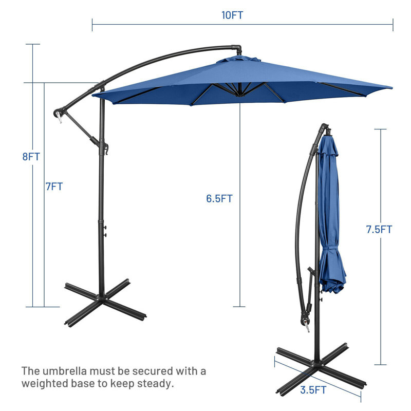 Parasol de plage 120 po Linnett, Bleu