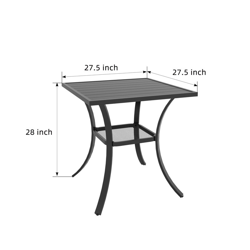 Square 27.5'' L X 27.5'' W Outdoor Dining Table, 28" H x 27.5" W x 27.5" D