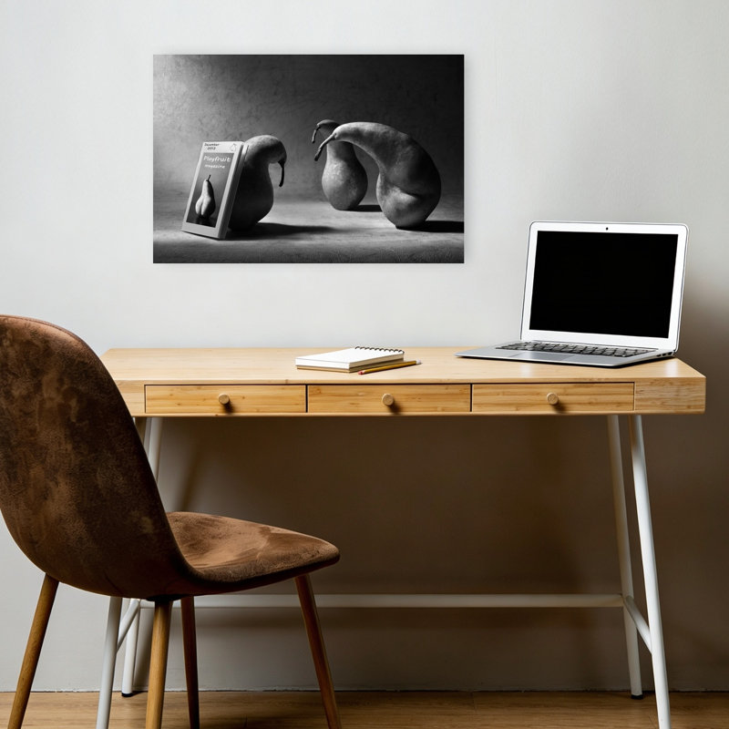 Curious Pears Magazine Dramatic Modern Playful Fruit Wall Art Print by Victoria Glinka - Print, 30.48cm H x 45.72cm W