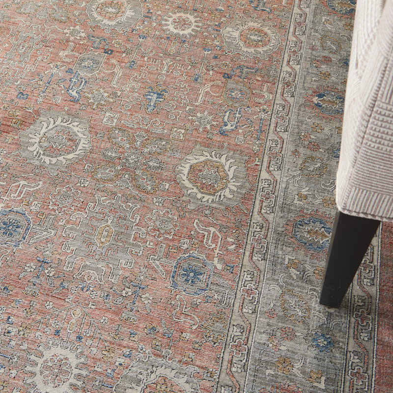 Tapis oriental rose / gris Talise, Rectangle 8 pi x 10 pi