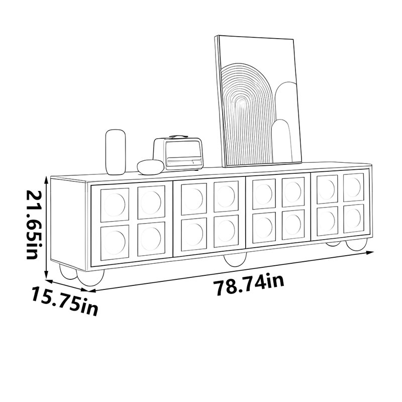 Meuble télé blanc, 78.74"