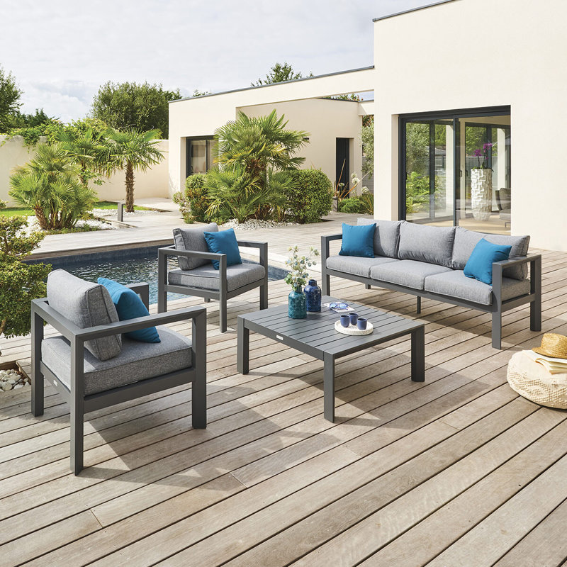 Berte Metal 5 - Person Seating Group, Blue