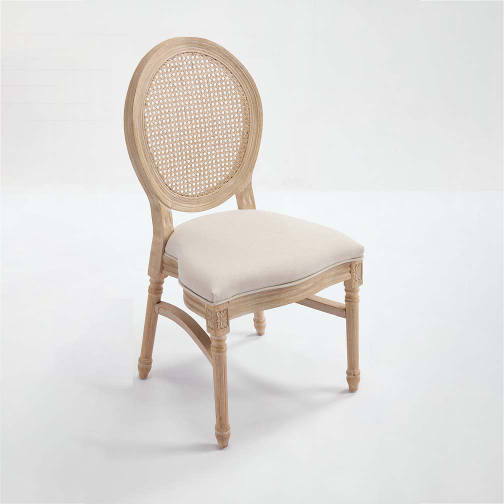 One Allium Way Chaises rembourrées avec dossier rond en rotin naturel ...