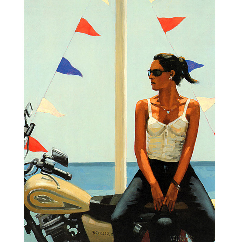 La Fille? la Moto, H 18 po x l 14 po