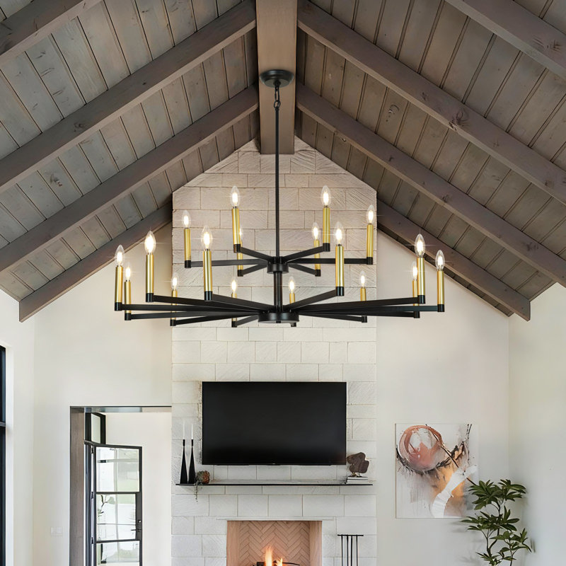 18 - Light Candle Chandelier Traditional Tiered Chandeliers For Dining Room 